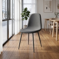 Chaise d'appoint rembourrée en tissu pour salle à manger, style moderne et minimaliste, avec pieds en métal, idéale pour appartement et bistro