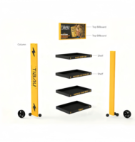 Étagère de présentation de suppléments en bois à plusieurs niveaux détachable - Étagère de point de vente pour magasin de sport/fitness pour aliments
