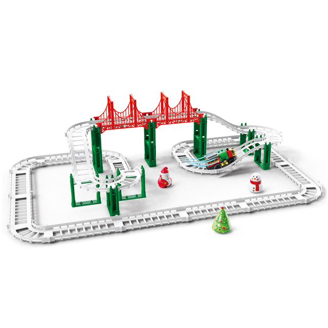 Electric Christmas Cars Tracks Kids Toy B/O Race Track Railway Slot Car Set Children Electric Rail Slot Car