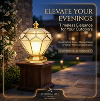 Lampes solaires de poteau en cuivre pour portail, éclairage extérieur de piliers, lampes de cour, lampes de villa, étanches, style européen, pour clôture