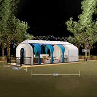 Kawagebo Kamp (KK) 8.2m X 3.9m X 3m Cabane préfabriquée de style cabine, géodésique, en polystyrène PC, de type carré, pour hôtel étoilé extérieur