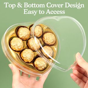 SUNSHING - Caja de Plástico para 8 Bombones, Caja de Embalaje para Dulces y Galletas, Cajas Acrílicas Transparentes en Forma de Corazón para <span class=keywords><strong>Ferrero</strong></span> Rocher - Product Image 4