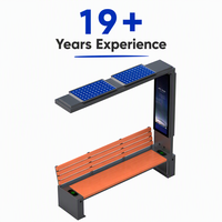 Mobilier d'extérieur intelligent et durable à énergie solaire avec chargeur USB intégré, éclairage LED sans fil pour les places publiques et les aménagements paysagers
