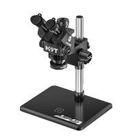 Microscopio Trinocular RELIFE M9T-B11 con Lente de Zoom Continuo 6-45X, Adaptador 0.5CTV y Base de Gran Área para Reparación de Teléfonos/PCB