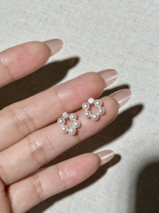 Bijoux UM, bague étoile en argent 925, boucles d'oreilles en perles d'eau douce et zircon blanc, pour unisexe, cadeau d'anniversaire ou quotidien - Product Image 4