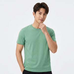 T-shirt vintage en coton pour homme, tricot uni, manches courtes, coupe ample, décontracté, pour la gym, fabricant OEM, vente en gros - Product Image 1