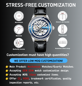 Montre mécanique pour homme TEVISE - Boîtier en alliage, bracelet en cuir, cadran de 43 mm, résistance à l'eau 3 BAR, <span class=keywords><strong>mouvement</strong></span> <span class=keywords><strong>automatique</strong></span> - Product Image 2