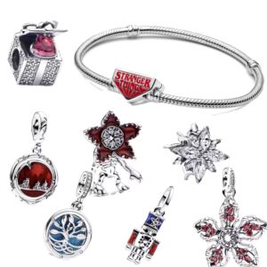 Set Gelang Perak Keluarga Pan Seri Cerita Aneh Manusia yang Makan Bunga Liontin Zirkon Personalisasi DIY Fashion Trendi - Product Image 1