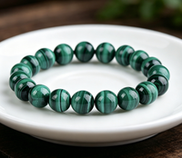 Bracelet en malachite naturelle, motif œil de chat, malachite à mille couches, bracelet à perles simples, bijoux en cristal pour cadeau