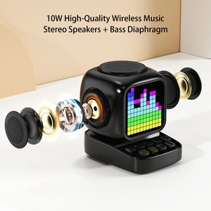 Caricatore Wireless Magnetico 15W con Altoparlante Robot, Display LED DIY, Riproduttore di Rumore Bianco, Ritmo Musicale e Doppio <span class=keywords><strong>Sveglia</strong></span> - Product Image 5