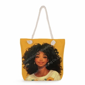 Bolso de Mano con Estampado de Niña Negra, Bolsa de Hombro Versátil A LA Moda, Gran Capacidad, Novedad, Venta Al por Mayor - Product Image 3