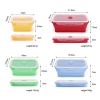 Ensemble de contenants alimentaires hermétiques pour bébé, colorés, rectangulaires, en silicone, pour micro-ondes