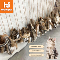 Jouet interactif pour chat en fourrure de lapin naturelle, canne à pêche, jouet de chasse d'intérieur, fournisseur en gros OEM ODM