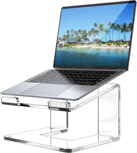 Fabriek Groothandel Kristal Acryl Laptop Stand Clear Laptop Riser Lade Compatibel Met Macbooks Notebook Voor Thuiskantoor