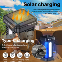 Lampe solaire anti-moustique domestique UV 365nm Phototaxis attrape-moustique solaire à choc électrique