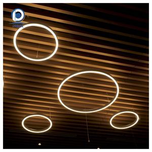 Precio de Fábrica, Revestimiento de Techo de Aluminio Metálico Decorativo en Forma de U con Acabado de Madera para Oficinas Comerciales y Aeropuertos - Product Image 4