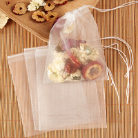 Sacs à thé en nylon jetables de qualité alimentaire, taille personnalisable, avec cordon de serrage, pour thé en vrac, café, herbes, best-seller