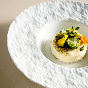 مورد مطاعم طعام راقية غسالة صحون آمنة أطباق طعام سيراميك مبتكرة موضة رخامية فاخرة معكرونة طبق حساء 10 بوصة - Product Image 4