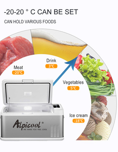 <span class=keywords><strong>Alpicool</strong></span> 25L 12V/24V DC/AC Mini réfrigérateur refroidisseur de voiture en métal avec mode de congélation intelligent et fonction de refroidissement - Product Image 4