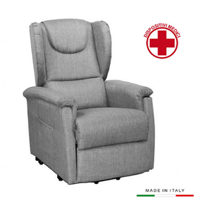 Poltrona Elevabile Emma in Cotone Beige con Motore Singolo per Attrezzature di Riabilitazione - Product Image 1