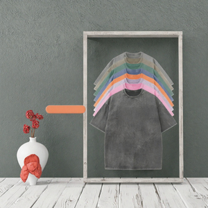 เสื้อยืดโอเวอร์ไซส์ผู้ชายสไตล์วินเทจ ล้างสีแบบแอซิดวอช ผ้าฝ้าย เสื้อยืดเปล่า สตรีทแวร์ ใส่สบายๆ ในฤดูร้อน - Product Image 3