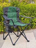 Chaise pliante d'extérieur portable pour la plage, le camping et la pêche, avec dossier haut, accoudoirs, légère et dotée d'une fonction de rangement robuste