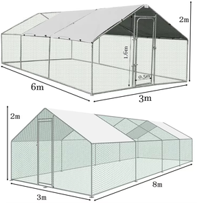 <span class=keywords><strong>Enclos</strong></span> pour bétail en acier galvanisé de style classique avec écrans d'intimité et éléments végétaux, cage extérieure de 7 pieds de haut pour volailles - Product Image 4