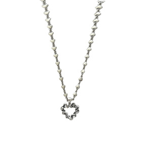 Collar con colgante hueco en forma de corazón de Plata de Ley S925 para mujer, cadena de clavícula de estilo coreano, joyería de regalo - Product Image 5