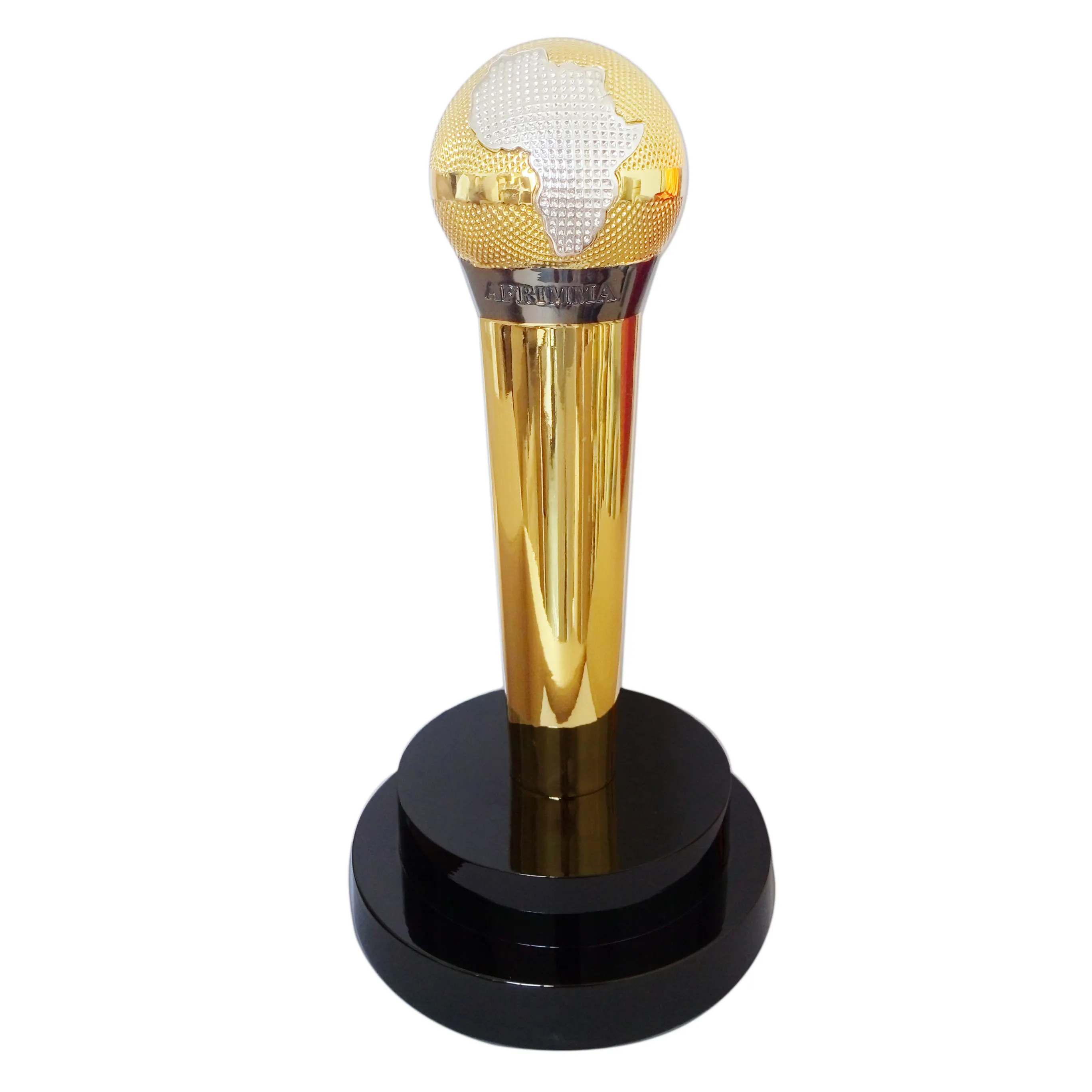 Penjualan Terbaik mikrofon kerajinan logam pelat emas medali piala logam & cangkir plak untuk penyanyi terbesar