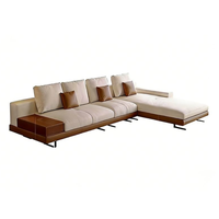 Nouveau modèle 2026 – Grand canapé d'angle Chesterfield en tissu avec chaise longue, design modulaire pour villa