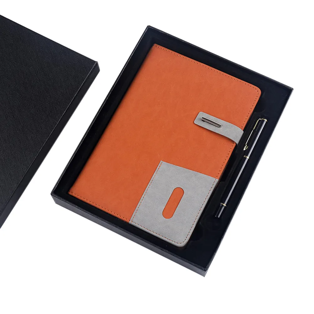 Anpassbare Werbe-Notebooks A5 B5 und A4 Größe heißgepresstes Lederabdeckungsmagazin und Tagebuch gedruckter Stil Logo