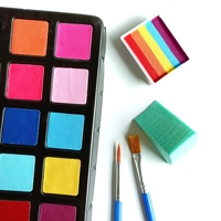 Mode Offre Spéciale 26 couleurs carré en aluminium plaque corps humain peinture Pigments Halloween fête brosse ensemble boîte Split maquillage Kit