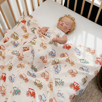 Couverture d'emmaillotage en mousseline de coton ultra douce à 2 couches, imprimé adorable, en gaze de coton crêpe, pour bébés et enfants, vente en gros personnalisée