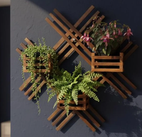 Jardim Vertical Modular Horta Wall Planter - Jardinière murale suspendue en bois pour plantes d'intérieur, décoration de salon, décoration de chambre pour adolescents