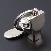 Porte-clés de toilette créatif Mini Simulation or Petits cadeaux Porte-clés drôle