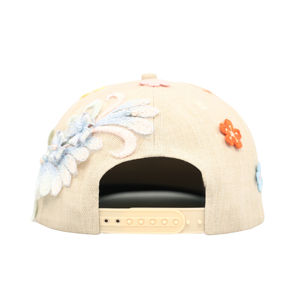 Gorra Snapback Tcap China con Apliques de Flores 3D y Visera Plana, Gorras Bordadas Personalizadas - Product Image 5