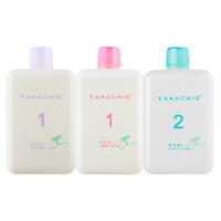 Système de permanente et de lissage capillaire TAKACHIE pH 6.8 400ml X3 avec CC BOND, base d'acides aminés, pour cheveux bouclés naturels et résistants