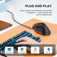 Mouse kabel vertikal 3200DPI 6 tombol, Mouse optik ergonomis nyaman untuk Laptop Desktop PC harga grosir