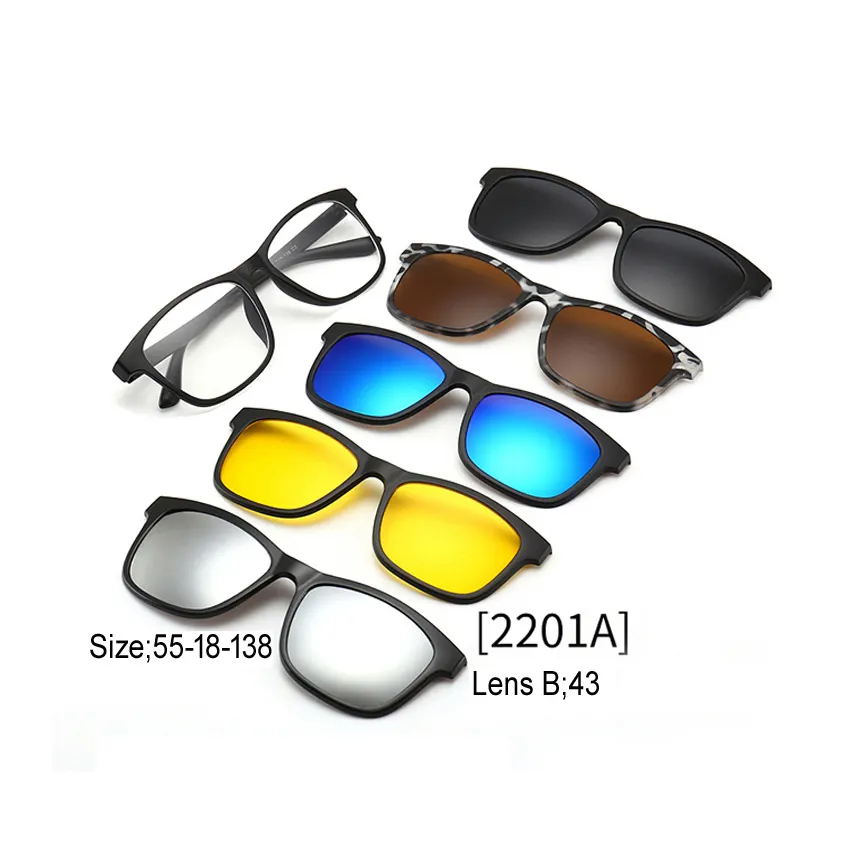 Lunettes polarisées avec montures, à Clip, monture optique colorée 2 en 1, meilleures ventes,