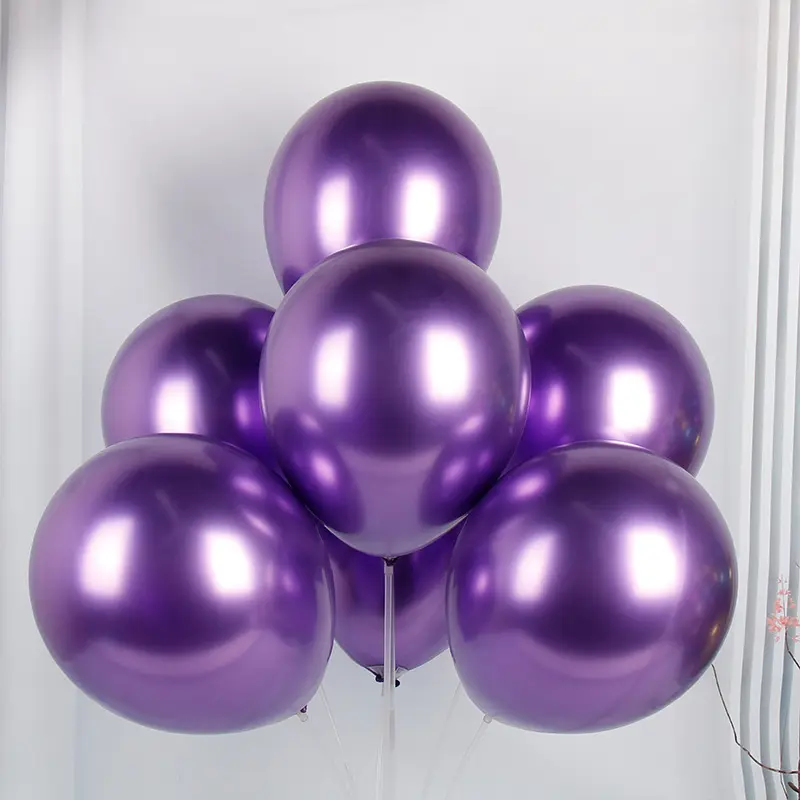 Wholesale Chrome Balloon 12 Inch Metal Latex Balloon Happy Birthday Party Wedding Anniversary Metallic Chrome Latex Balloons