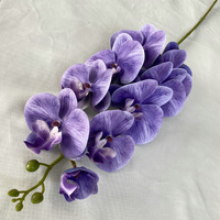 Fleur artificielle d'orchidée papillon à 9 têtes, reproduction réaliste, durable, pour décoration intérieure, mariage et événements festifs