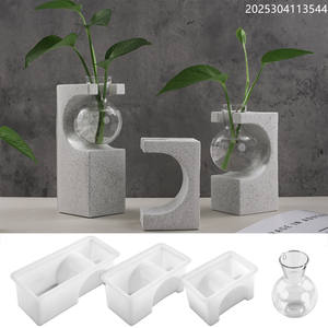Moule en silicone pour pot de fleur hydroponique rectangulaire en ciment de gypse adapté au tube à essai Vase moule à fleurs décoration de la maison - Product Image 2
