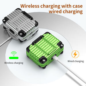 Conception de bagages Bluetooth écouteurs étui de protection pour <span class=keywords><strong>AirPods</strong></span> <span class=keywords><strong>Pro</strong></span> <span class=keywords><strong>2</strong></span> 4 support de téléphone de charge sans fil embouts pour écouteurs couverture de casque - Product Image 4