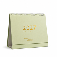 Calendrier de bureau personnalisé 2027, calendrier en papier couleur Morandi, support de calendrier pour la décoration du bureau, cadeau d'affaires