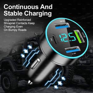 <span class=keywords><strong>Cargador</strong></span> de coche rápido de <span class=keywords><strong>4</strong></span> puertos actualización voltímetro pantalla USB <span class=keywords><strong>cargador</strong></span> de coche carga teléfono de coche <span class=keywords><strong>cargador</strong></span> de teléfono móvil para iPhone 15 Samsung - Product Image 5