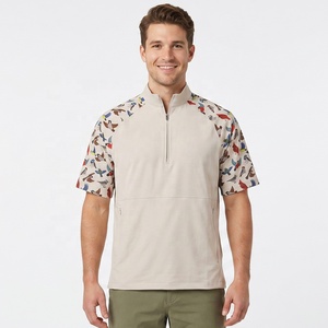 Polo de performance pour <span class=keywords><strong>homme</strong></span> 2026 à col zippé 1/4, extensible dans les 4 sens, pull respirant en tissu technique, T-shirt de sport pour <span class=keywords><strong>homme</strong></span> - Product Image 1