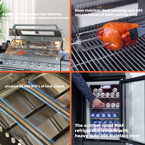 Ensemble de Cuisine Extérieure en Acier Inoxydable 304 avec Barbecue à Gaz et Rangement - Product Image 3