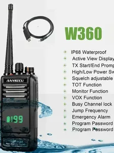 Radio portable W360 UHF ou VHF 8W haute puissance, étanche IP68, avec fonction de correspondance par code à une touche L769 - Product Image 6