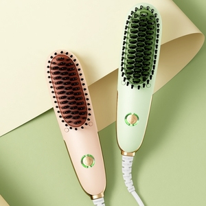 Outils de cheveux de marque privée Mini peigne à lisser rapide LED Brosse à cheveux ionique électrique en céramique portable - Product Image 5