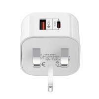 Cargador Rápido de Pared Tipo C 20W Más Vendido de 2025 Enchufe USB C para iPhone Adaptador UK EU US PD QC3.0